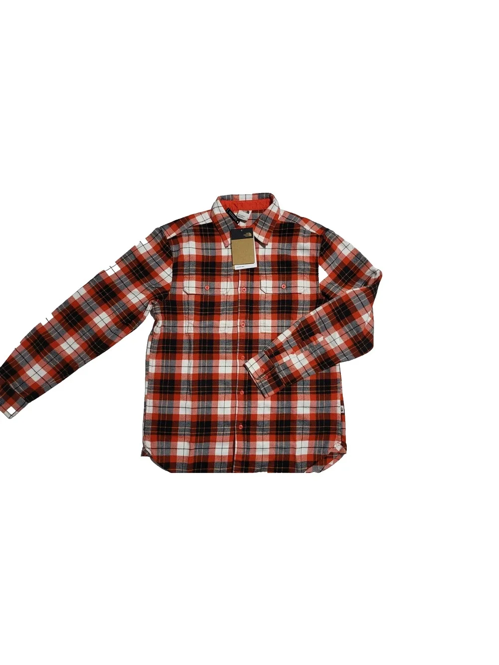NWT The North Face Arroyo Flannel Shirt Fiery Red Plaid Button Up XL